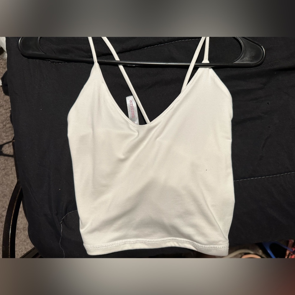 cropped white tank